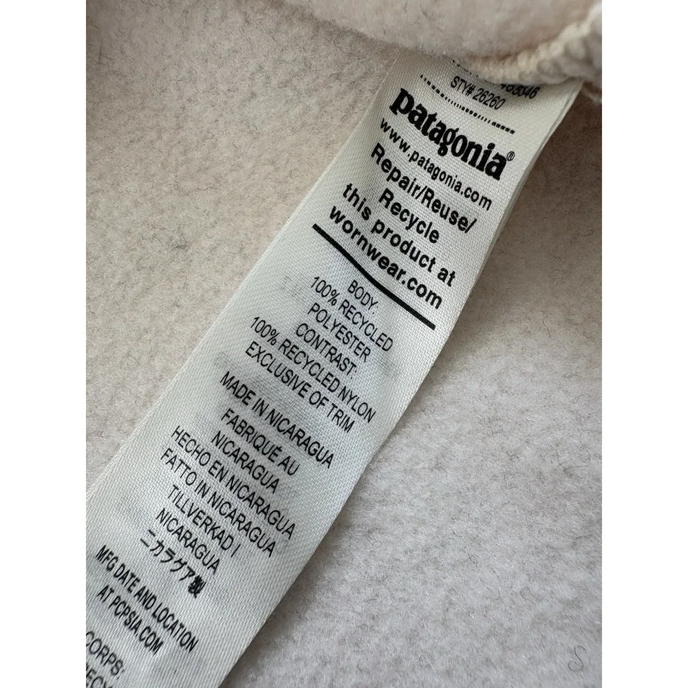 Patagonia Women's Microdini 1/2 Zip Pullover Natural Ivory Lightweight Gorp L